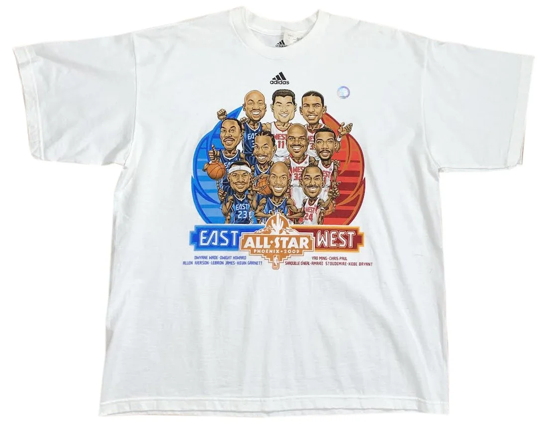 Adidas 2009 NBA All Star Game Caricature T Shirt (Size XL) NWT